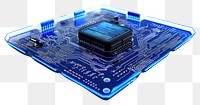 PNG Blue 3d circuit board microcontroller motherboard electronics. 