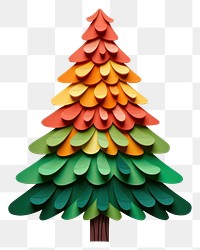 PNG  Chrismas tree paper art white background. AI generated Image by rawpixel.