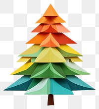 PNG Chrismas tree origami craft paper. 