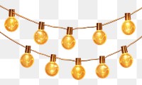 PNG Decorative mini light bulb gold white background illuminated. 