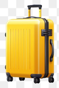 PNG Suitcase luggage travel yellow. AI generated Image by rawpixel.