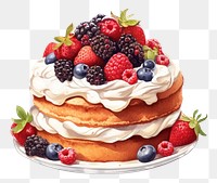PNG Cream cake raspberry blueberry. AI generated Image by rawpixel.