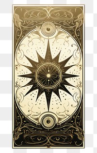 PNG Digital illustration of An individual tarot card, the sun, major arcana, black and white, Gypsy card 