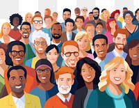 PNG  Crowd audience cartoon people. AI generated Image by rawpixel.