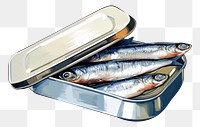 PNG Tinned sardine fish white background freshness. 