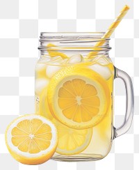 PNG  Lemonade jar drink glass. AI generated Image by rawpixel.