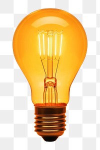 PNG Light lightbulb glowing yellow. 