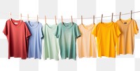 PNG T-shirt sleeve white background clothesline. 