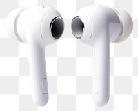 PNG A White headphones wireless earpieces white white background electronics. 