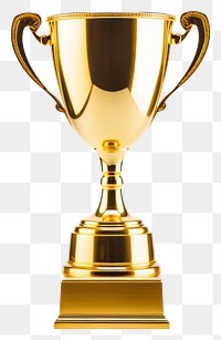 PNG A gold trophy cup white background achievement lighting. AI generated Image by rawpixel.