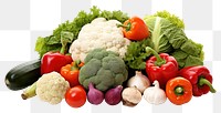 PNG  Fresh assorted vegetables cauliflower plant food. AI generated Image by rawpixel.