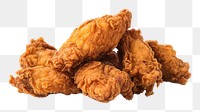 PNG Fried chicken food white background freshness. AI generated Image by rawpixel.