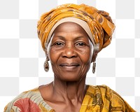 PNG Senior african woman portrait adult smile. 