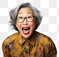 PNG Senior asian woman laughing glasses adult. AI generated Image by rawpixel.