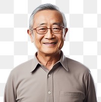PNG Senior asian man portrait glasses adult. AI generated Image by rawpixel.