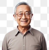 PNG Senior asian man portrait glasses adult. 