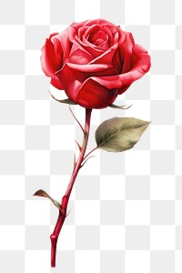 PNG Rose flower plant red. AI generated Image by rawpixel.