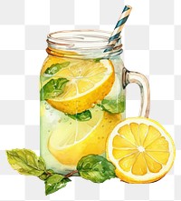 PNG Lemonade drink glass straw. 