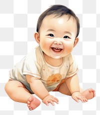 PNG Baby crawling portrait smiling. 