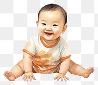 PNG Baby crawling portrait smiling. 