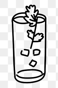 Mojito png doodle element, transparent background