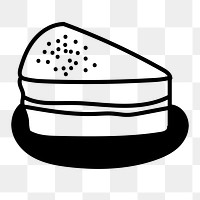 Matcha cheese cake png doodle element, transparent background