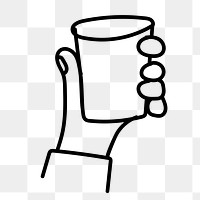 Cup png doodle element, transparent background