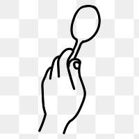 Spoon png doodle element, transparent background