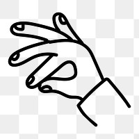 OK hand sign png doodle element, transparent background