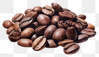 PNG Roasted coffee beans food white background refreshment. 