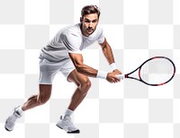 PNG Young Caucasian man tennis footwear sports. AI generated Image by rawpixel.