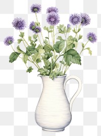 PNG Flower plant herbs vase. AI generated Image by rawpixel.