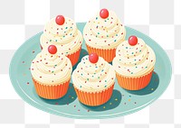 PNG Cupcake sprinkles dessert cartoon. 