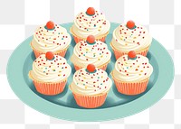 PNG Cupcake sprinkles dessert icing. AI generated Image by rawpixel.