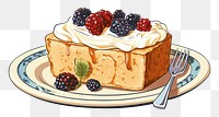 PNG Cream dessert berries cartoon. AI generated Image by rawpixel.