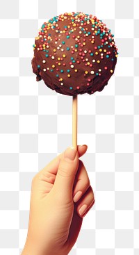 PNG Sprinkles lollipop holding candy. AI generated Image by rawpixel.