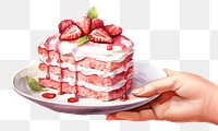 PNG Strawberry cake dessert fruit cream. 