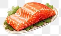 PNG Salmon shashimi seafood vegetable freshness. 