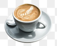 Hot cappuccino coffee png sticker, transparent background