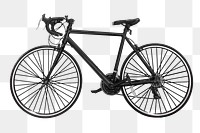 Black bicycle vehicle png sticker, transparent background