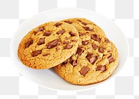 Chocolate chip cookies png, transparent background