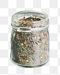 Tea leafs jar png, transparent background