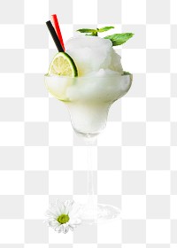 Lime margarita cocktail png, transparent background