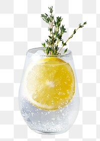 Gin and Tonic cocktail png, transparent background