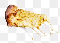 Cheesy pizza slice png sticker, transparent background