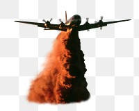 Plane releasing smoke png vehicle, transparent background