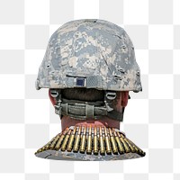 American soldier rear view png, transparent background