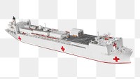 Military hospital ship png vehicle, transparent background