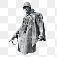 Soldier statue png, transparent background