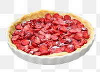 Strawberry pie dessert png sticker, transparent background